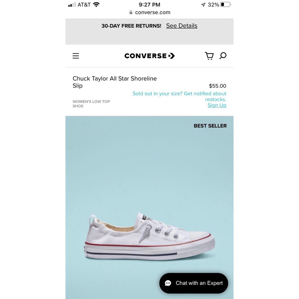 WORN ONCE Converse Shoreline *Fit like a 7.5!*